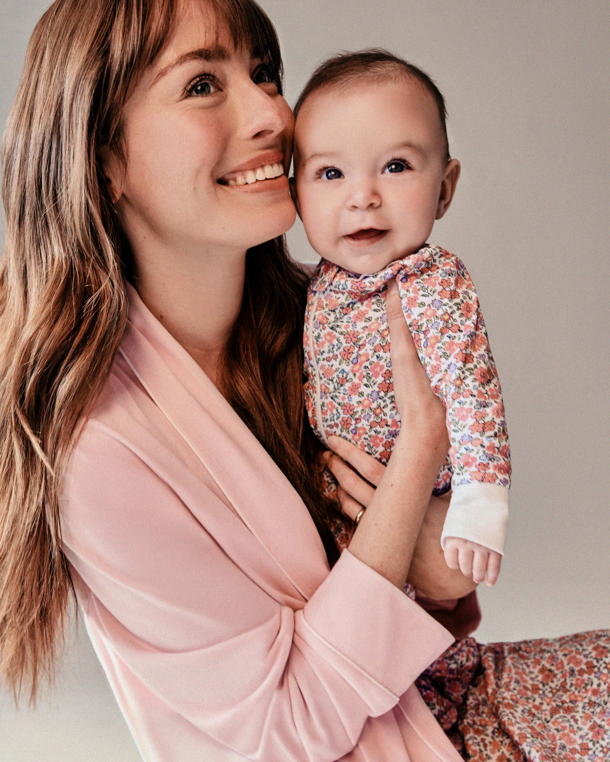 Image of Baby's Pima Snug Fit Romper in Fleurs de Rose